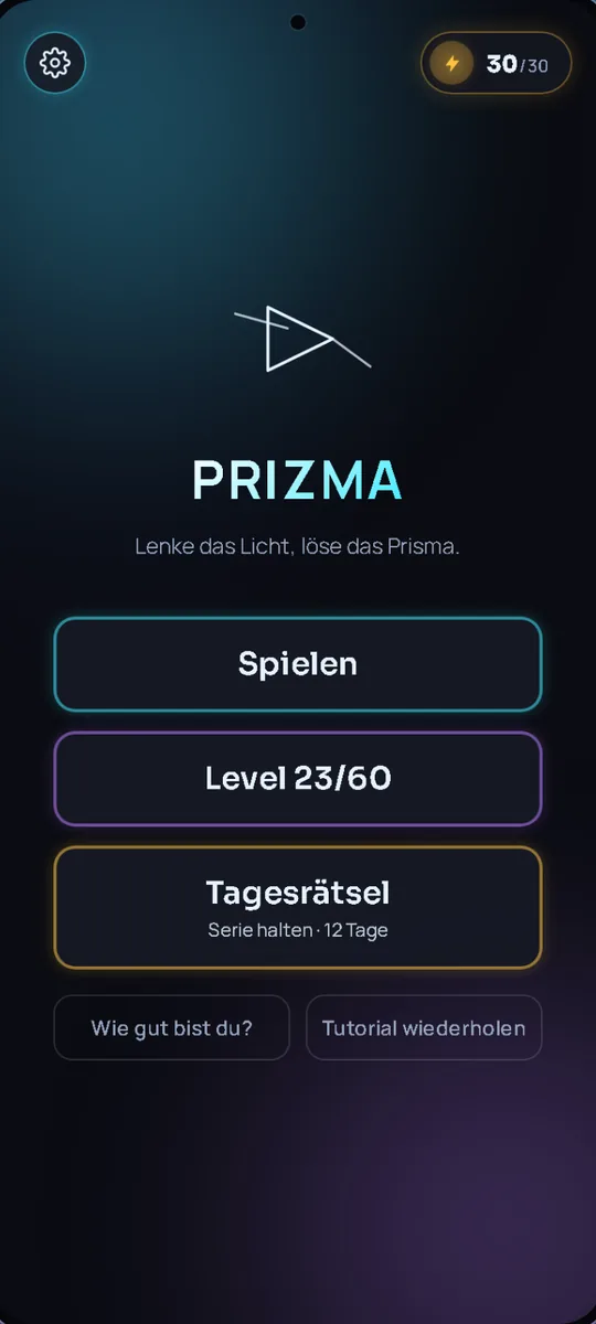 Prizma: Hauptmenü
