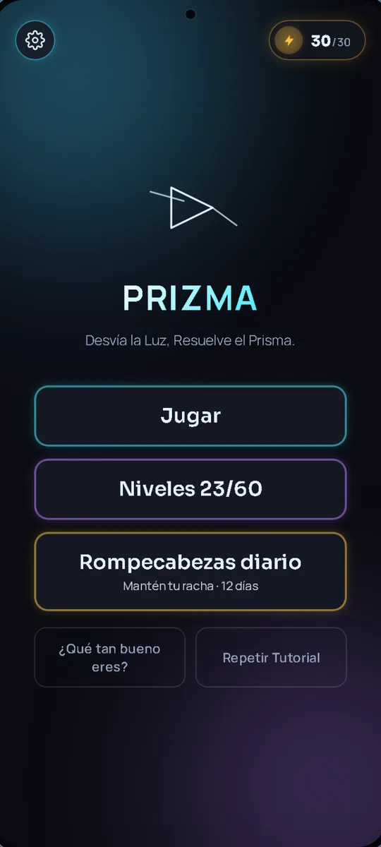 Prizma: Menú principal