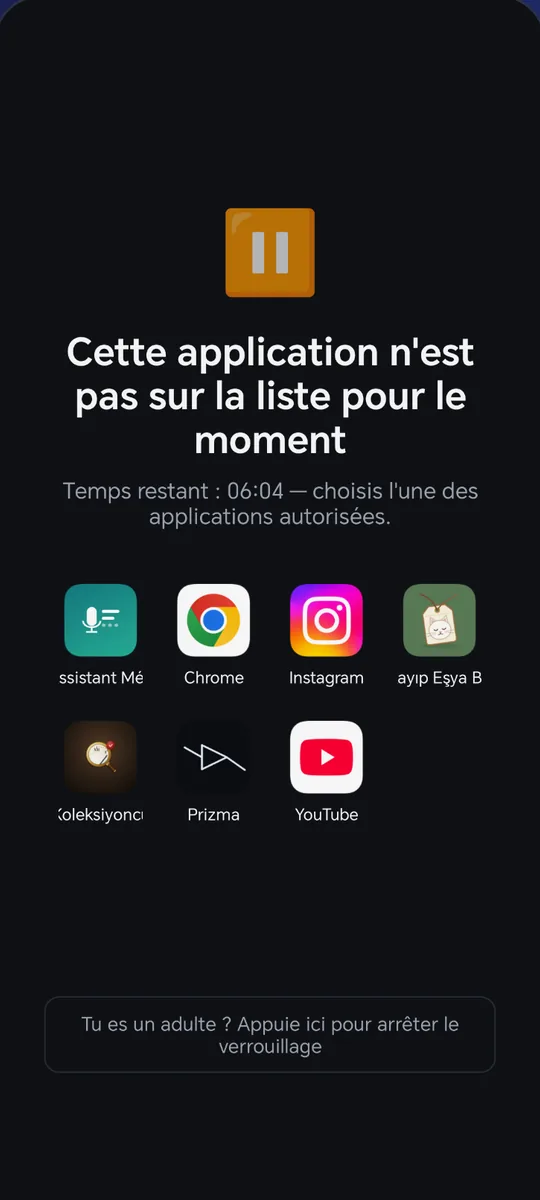 Paydos: Écran de verrouillage avec les applis autorisées