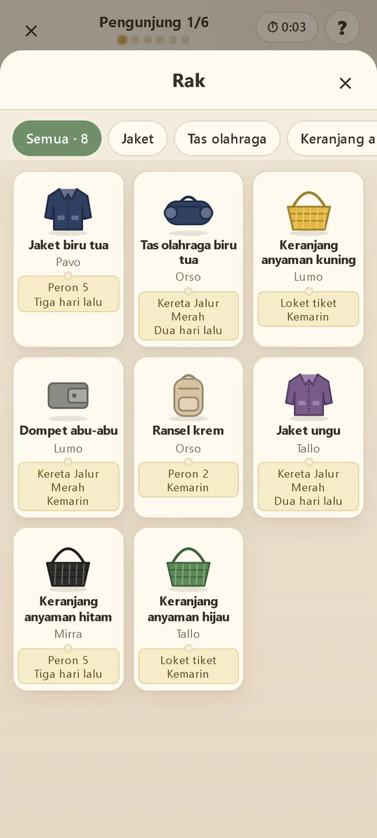 Lost & Found Office: Laporan untuk sebuah barang di rak