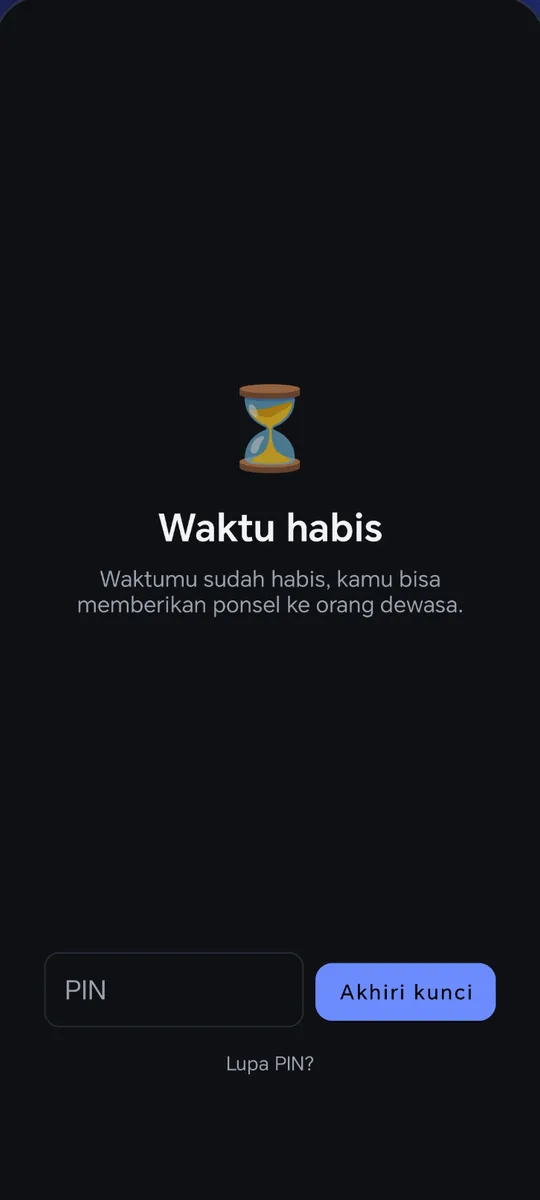 Paydos: Layar kunci saat waktu habis