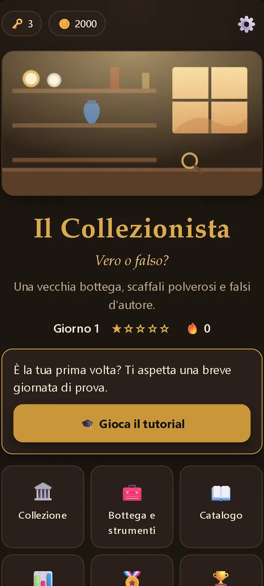 The Collector: Real or Fake: La schermata principale del negozio