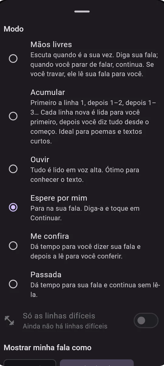 Memorize: Lines, Speech, Poems: Modos de ensaio