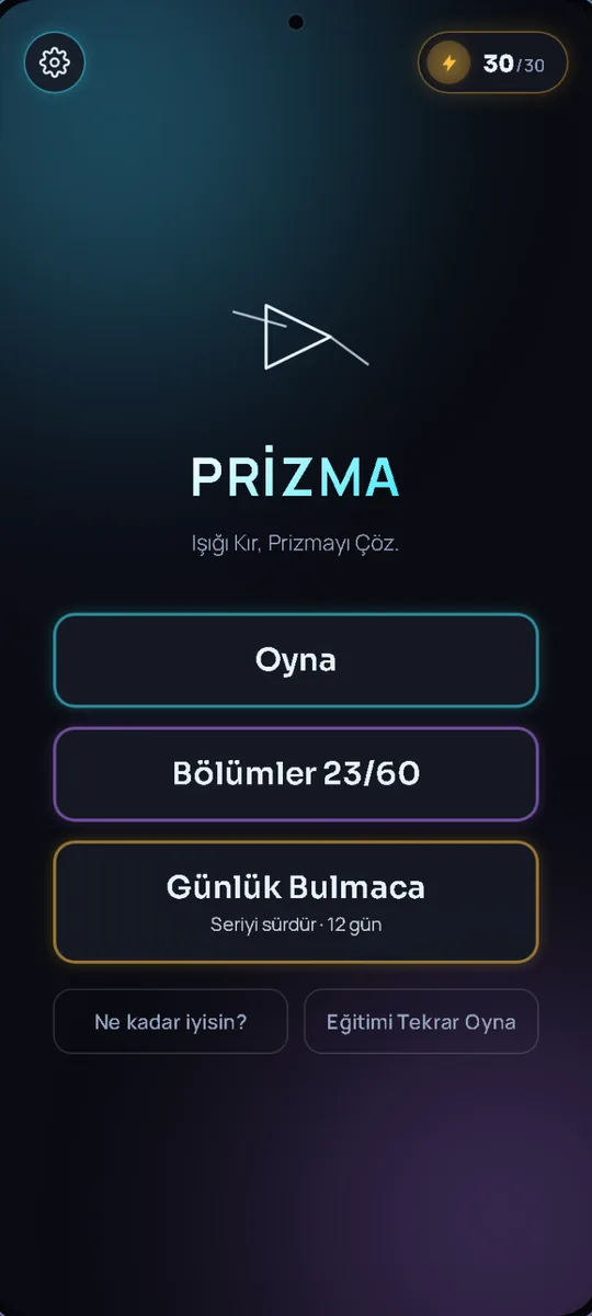Prizma: Ana menü